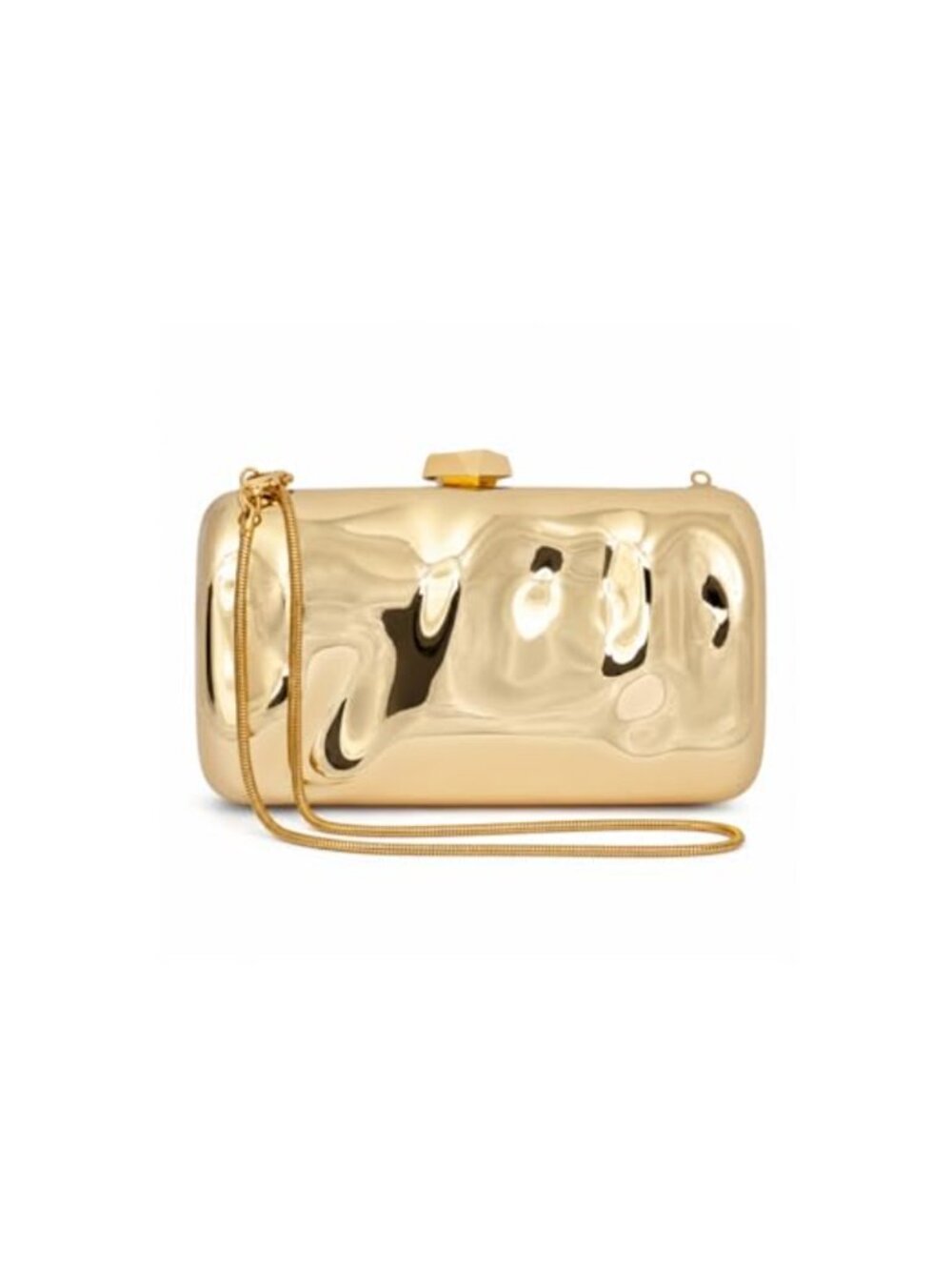 Acrylic Clutch Purse with Detachable Chain & Gemstone Magnetic Closure